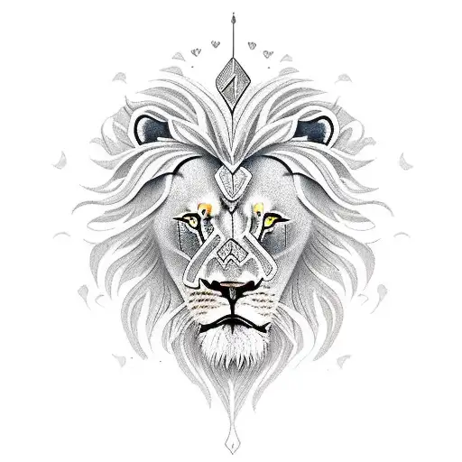 Lion With Heart On Fire