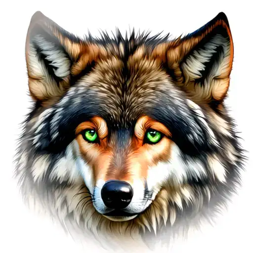 Wolf With Green Eyes