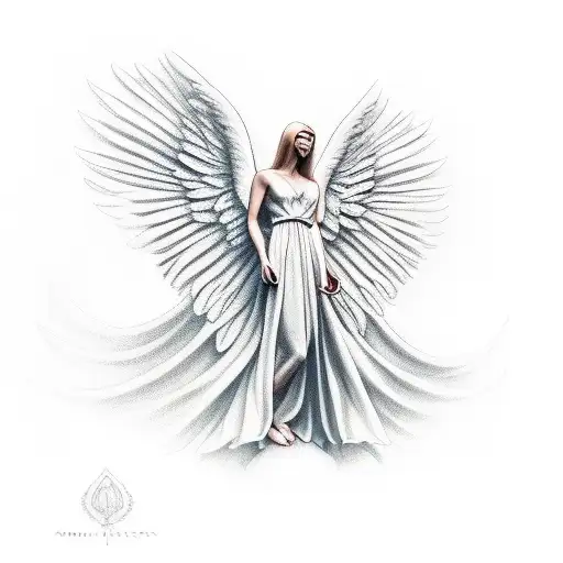 Angel Woman Triyng Reach Something