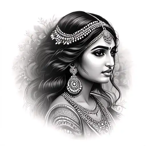 Beautiful Indian Woman Looking