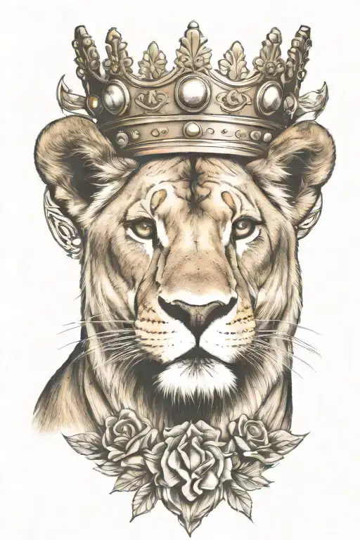 Lioness Wearing A Crown