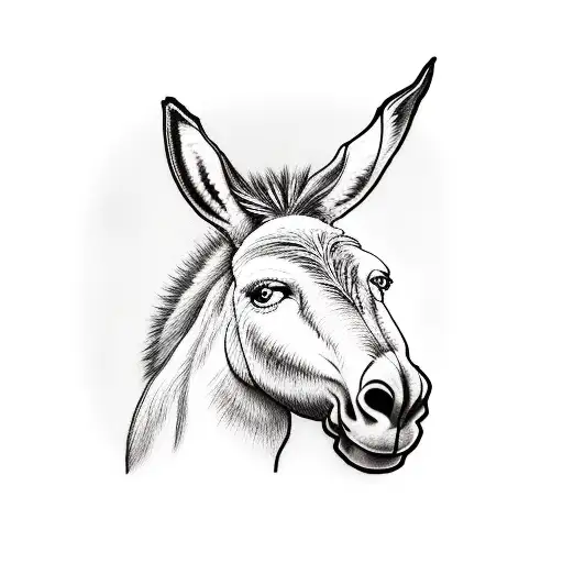 Realistic Portrait Of A Donkey Holding A Cocktail