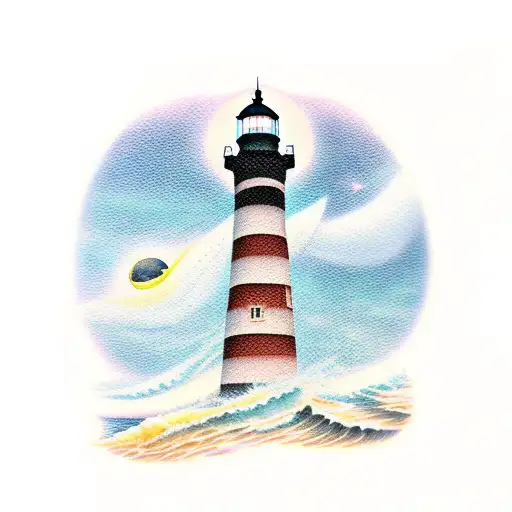 Lighthouse Dolphins Night