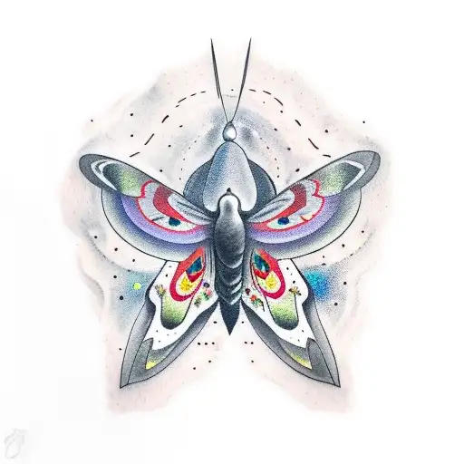 A Crow With A Spanish Moon Moth And Stars