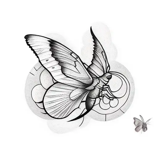 A Crow And A Spanish Moon Moth