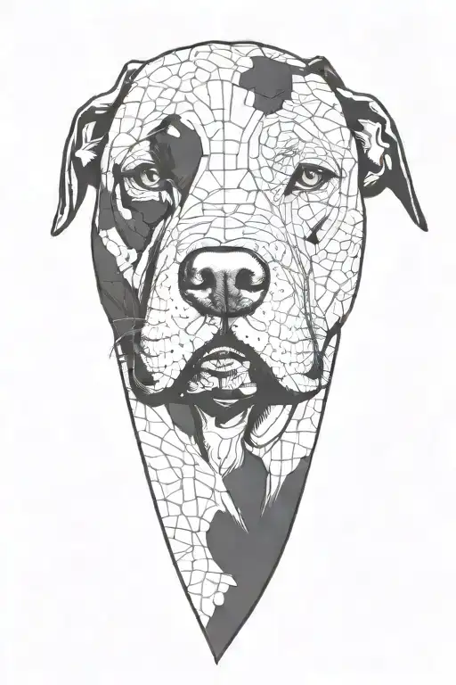 Pitbull Head And Background