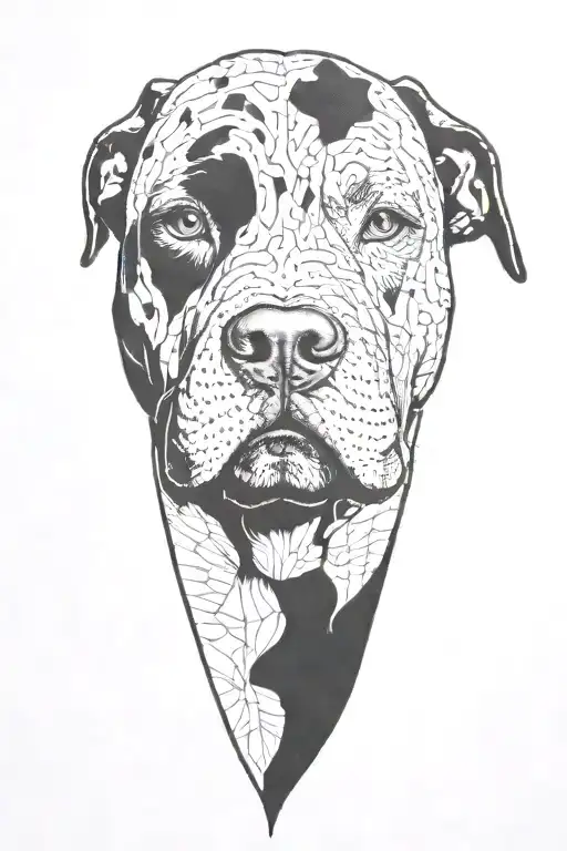 Pitbull Head And Background Representing The Client's Love