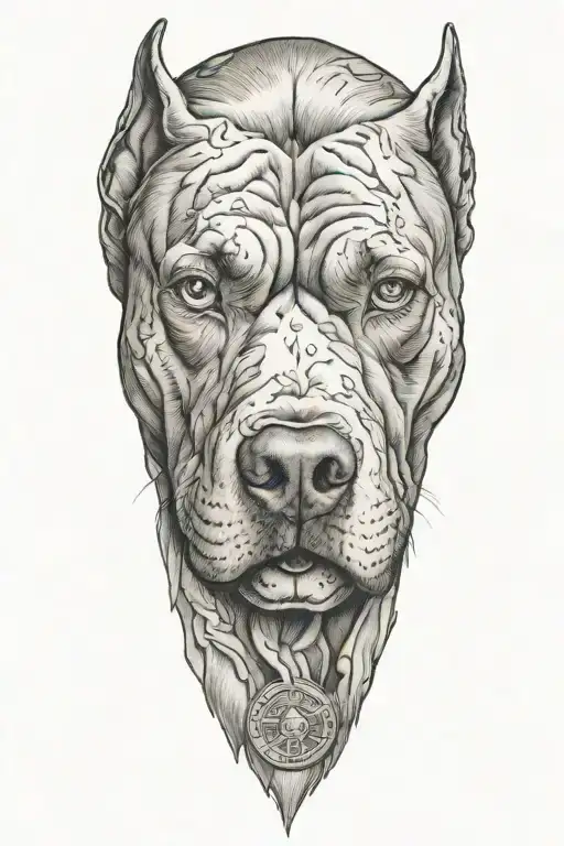 Pitbull Head And Background Representing The Client's Love