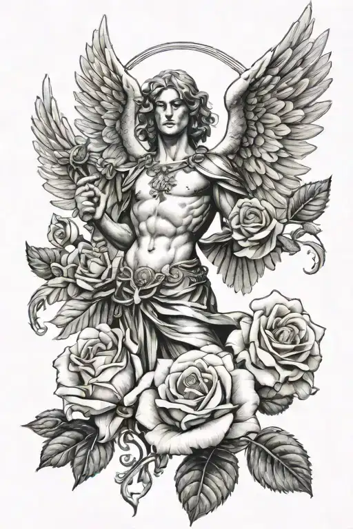 Archangel Michael And A Rose