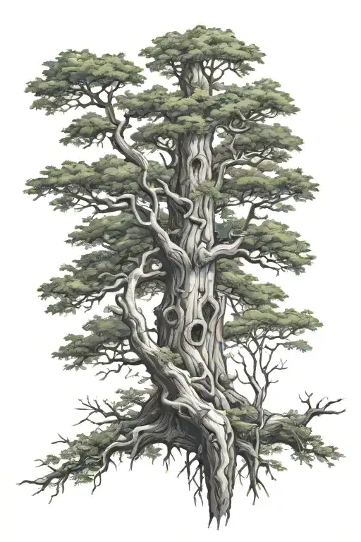 Ash Tree Trunk Surrounded