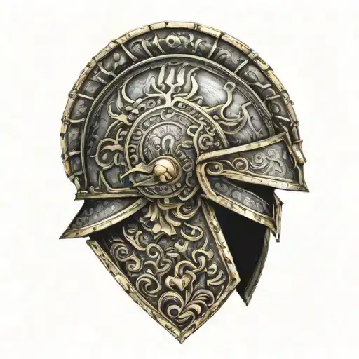 Ancient Roman Helmet Surrounded