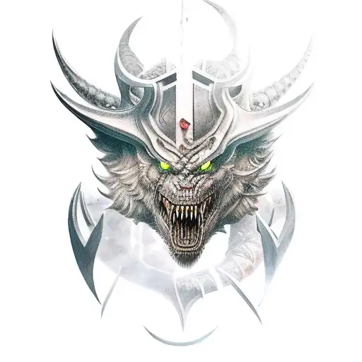 A Fierce Warrior Battling Monsters In A Video Game