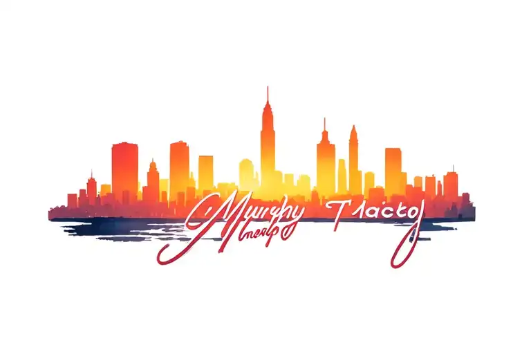 Chicago Skyline Inside The Name Murphy Tatto Design