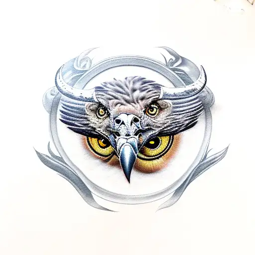 Golden Eagle And Water Buffalo Eyes