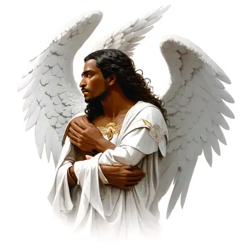 Angel Seraphin With Archangel Michel