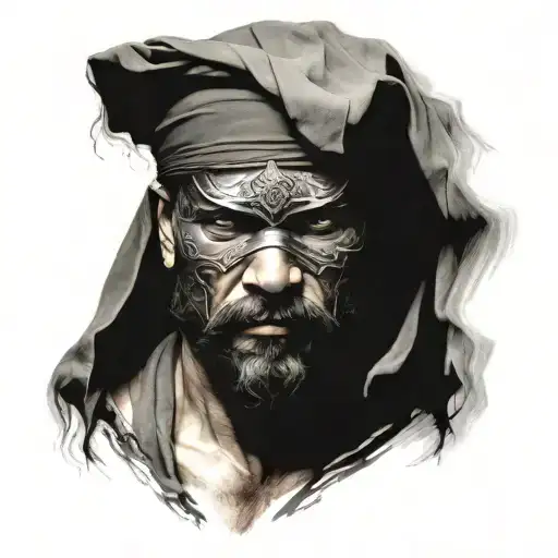 Blindfolded Warrior Surrounded