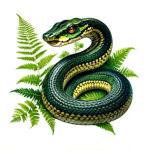 Snake From Elbow To Wrist And I Want Ferns There As Tattoos On My Left Hand