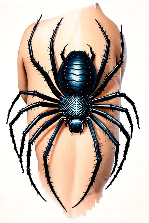 Black Widow Spider On Back