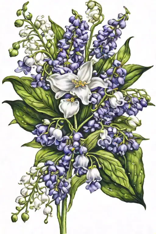 Violet And Lily Of The Valley Bouquet
