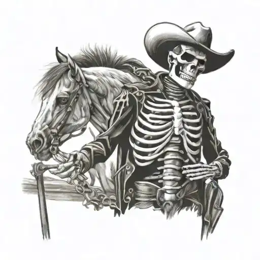 Skeleton Cowboy Standing Up Straight