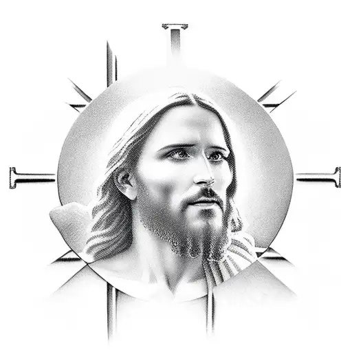 Jesus Christ Cross Sky Tribal 3D