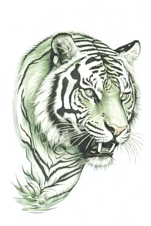 Tiger Qith Green Eyes