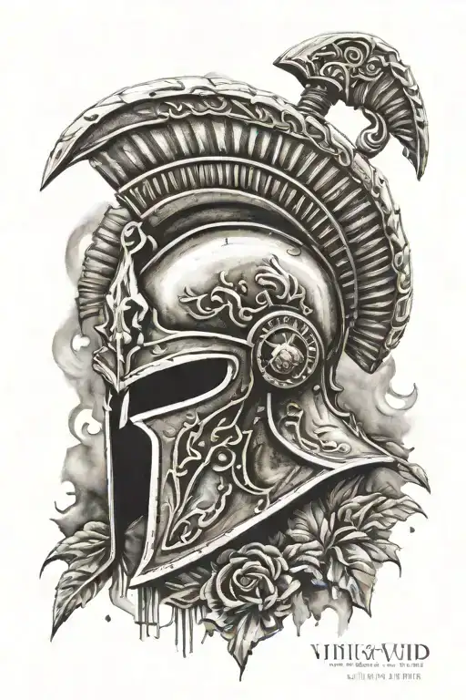 Spartan Helmet With Sword And Veni Vidi Vici