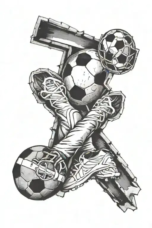 Cross And Football Design