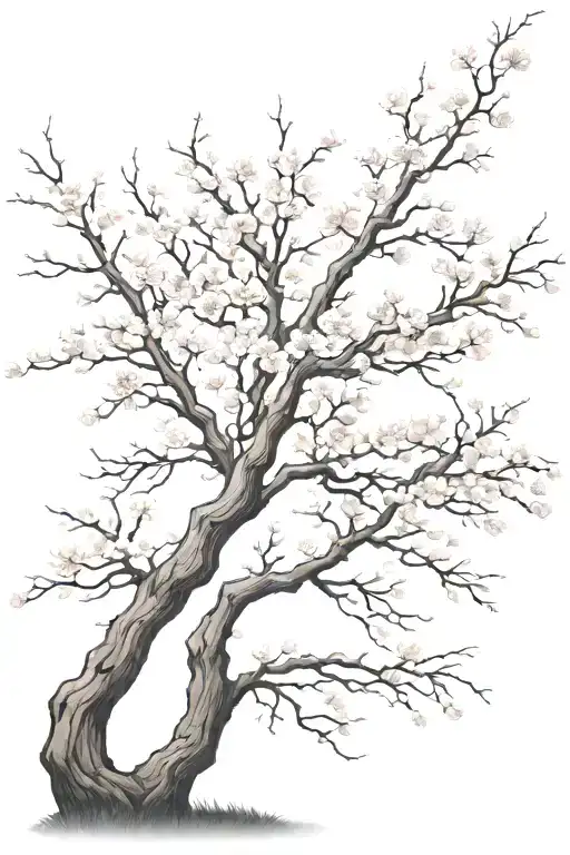 Cherry Blossom Tree But With Lightning Bolt Replacing The Branches