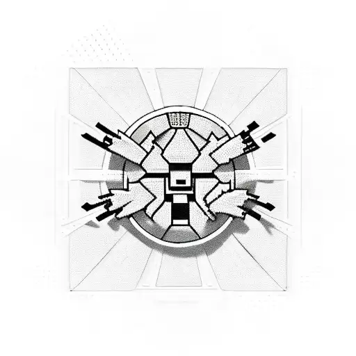 Space Invaders Game Character With Motherboard Inside