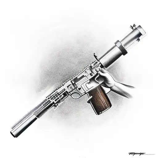 Antonio Montana Holding His Iconic Gun In The Top Of The World