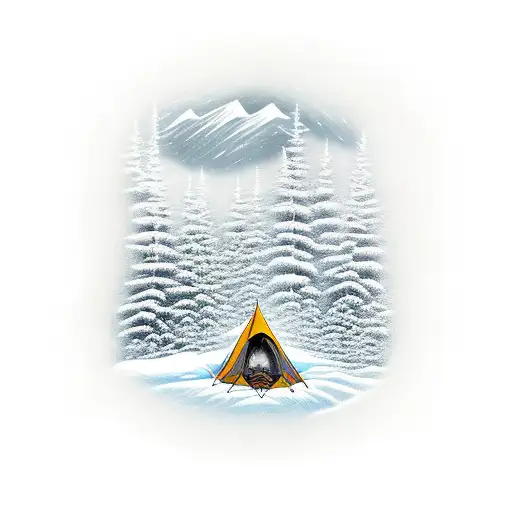 Camping In Forest With Labrador