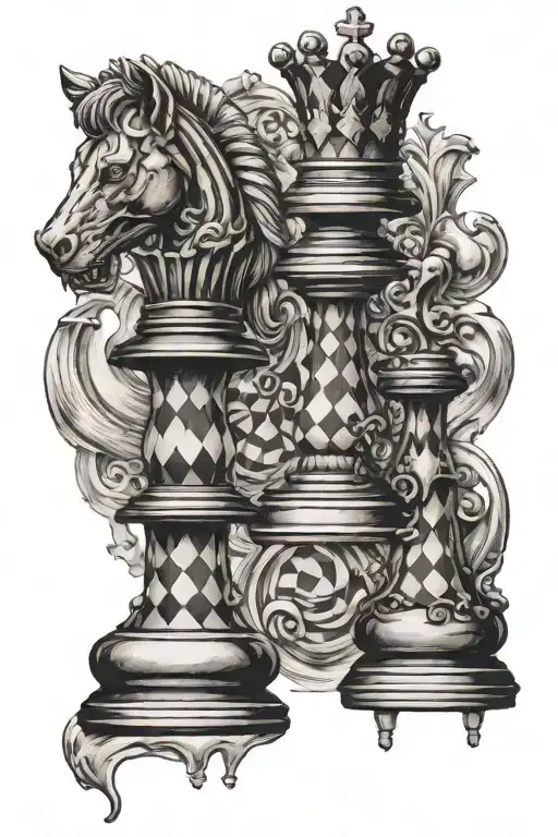 2 Chess Pieces Representing Life And Deat
