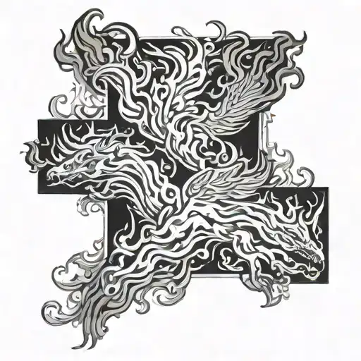 Four Shadows In A Fire Flames