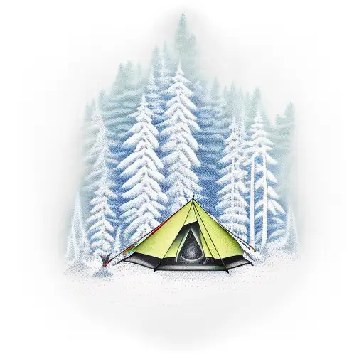 Camping In Forest With Water