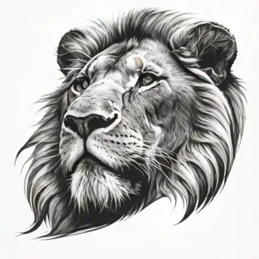 Male Lion Face Forward