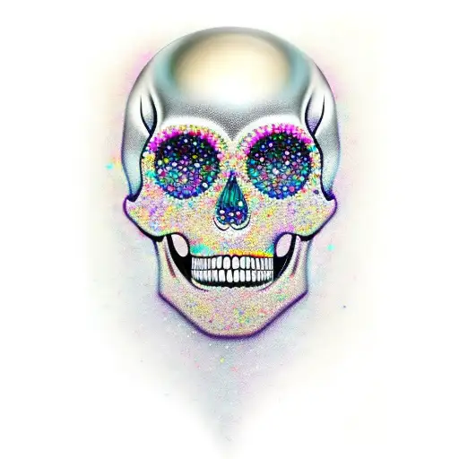 Glitter Colorful Skull