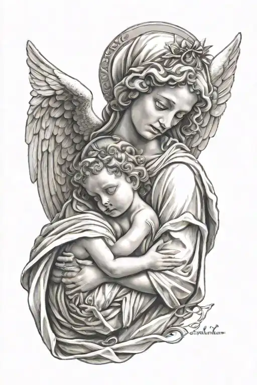 Mary With Baby Angel