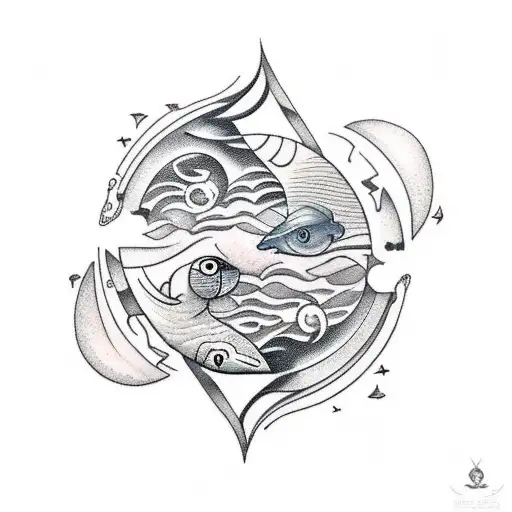 Pisces With Sun And Moon