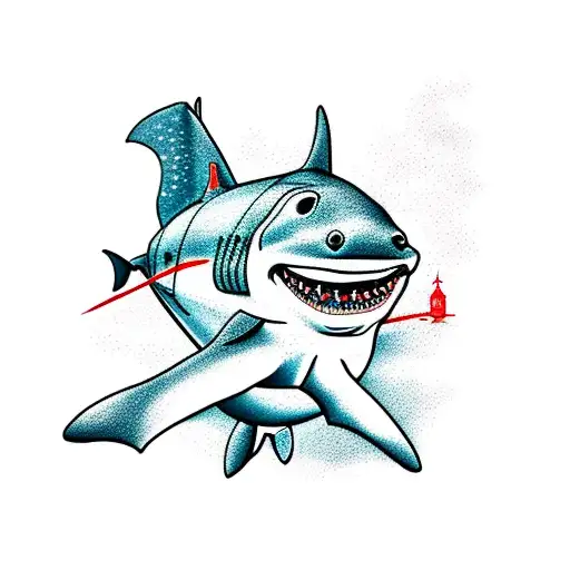 Electronics Engineer Riding A Shark Through A Circuit Board