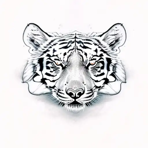 A Tiger And A Wolf Circling Each Other Full Body