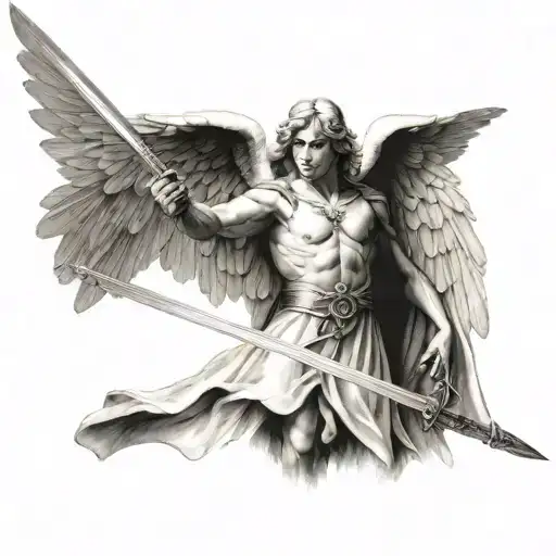 Guardian Angel Holding A Sword