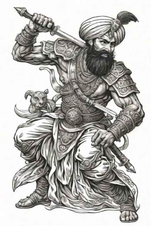 Sikh Warrior Battling