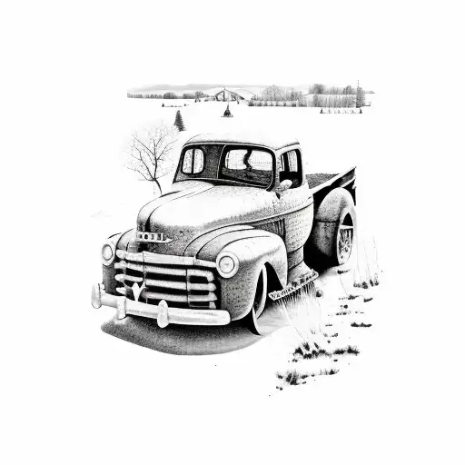 Old Red Barn In Background