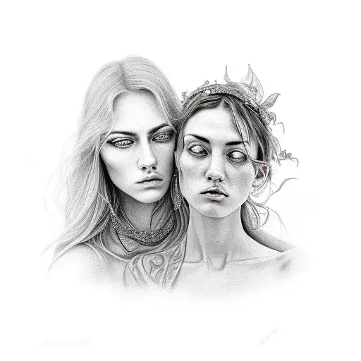 Woman Holding Another Woman In Love