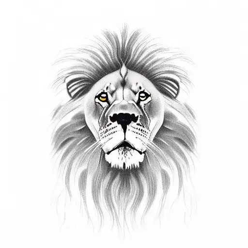 Puppy Lion Watching Himself In Mirror Big Lion