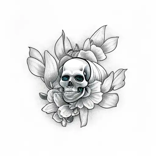 Skull With A Butterfly