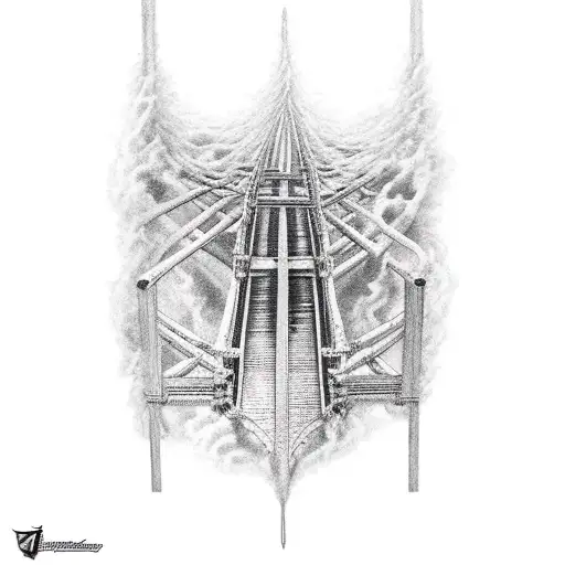 An Intricate Balance Sheet Transforming Into A Bridge On Fire