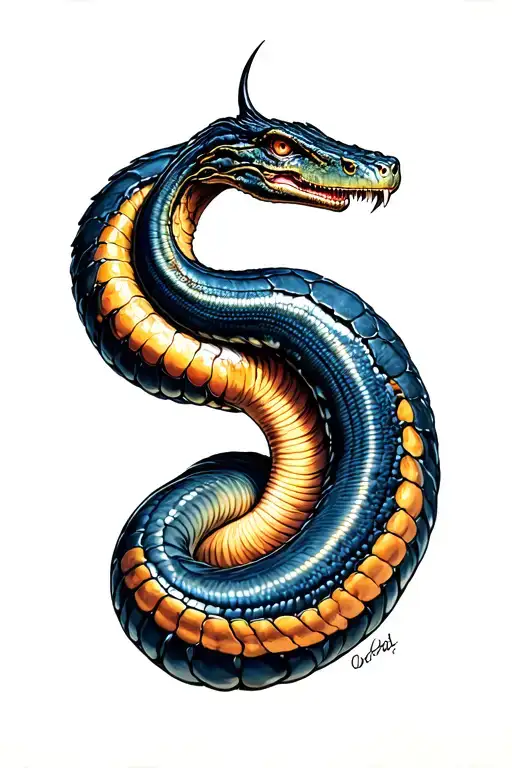 Ouroborus Eating It's Own Tail Forming Circle