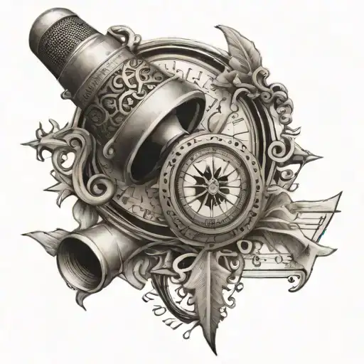 Notes Microphone Compass Rails